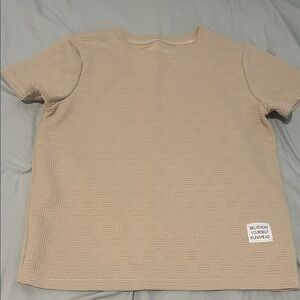 SHEIN Beige Textured Kids Tee